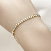 Oro Laminado Basic Bracelet, Gold Filled Style Curb Design, Diamond Cutting Finish, Two Tone, 04.297.0001.08 (Thickness, 8 Inches Length)