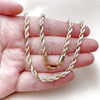 Oro Laminado Basic Necklace, Gold Filled Style Rope Design, Polished, Two Tone, 5.222.034.2.22 (04 MM Thickness, 22 Inches Length)
