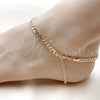 Oro Laminado Basic Anklet, Gold Filled Style Concave Cuban Design, Polished, Golden Finish, 04.213.0356.10 (120 Gauge, Thickness, 10 Inches Length)
