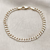 Oro Laminado Basic Bracelet, Gold Filled Style Concave Cuban Design, Polished, Golden Finish, 04.213.0356.07 (120 Gauge, Thickness, 8 Inches Length)