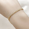 Oro Laminado Basic Bracelet, Gold Filled Style Curb Design, Diamond Cutting Finish, Golden Finish, 04.319.0018.07 (100 Gauge, Thickness, 8 Inches Length)