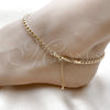 Oro Laminado Basic Anklet, Gold Filled Style Miami Cuban Design, Polished, Golden Finish, 04.319.0019.10 (120 Gauge, Thickness, 10 Inches Length)