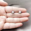 Rhodium Gold Filled Stud Earring, with White Micro Pave, Polished, Rhodium Finish, 02.260.0046