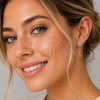 Rhodium Gold Filled Stud Earring, Leaf Design, with White Cubic Zirconia, Polished, Rhodium Finish, 02.260.0048