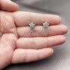 Rhodium Gold Filled Stud Earring, Star Design, with White Micro Pave, Polished, Rhodium Finish, 02.260.0051