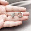 Rhodium Gold Filled Huggie Hoop, with White Micro Pave, Polished, Rhodium Finish, 02.260.0058.15