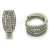 Rhodium Gold Filled Huggie Hoop, with White Micro Pave, Polished, Rhodium Finish, 02.260.0058.15