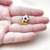 Oro Laminado Fancy Pendant, Gold Filled Style Ball and Shoes Design, Yellow Enamel Finish, Golden Finish, 05.459.0045