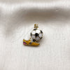 Oro Laminado Fancy Pendant, Gold Filled Style Ball and Shoes Design, Yellow Enamel Finish, Golden Finish, 05.459.0045