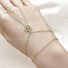 Oro Laminado Fancy Bracelet, Gold Filled Style Star and Rolo Design, with White Micro Pave and White Cubic Zirconia, Polished, Golden Finish, 03.60.0166.13 (01 MM Thickness, 13 Inches Length)