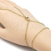 Oro Laminado Fancy Bracelet, Gold Filled Style Cherry and Heart Design, with Garnet and White Cubic Zirconia, Polished, Golden Finish, 03.60.0170.13 (02 MM Thickness, 13 Inches Length)