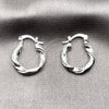 Rhodium Gold Filled Small Hoop, Twist Design, Diamond Cutting Finish, Rhodium Finish, 02.170.0600.1.20