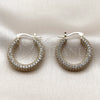 Oro Laminado Medium Hoop, Gold Filled Style with White Cubic Zirconia, Polished, Golden Finish, 02.436.0063.1.25
