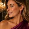 Oro Laminado Medium Hoop, Gold Filled Style with Ruby Cubic Zirconia, Polished, Golden Finish, 02.436.0063.4.25