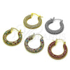 Oro Laminado Medium Hoop, Gold Filled Style with Ruby Cubic Zirconia, Polished, Golden Finish, 02.436.0063.4.25