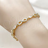 Oro Laminado Tennis Bracelet, Gold Filled Style Infinite Design, with White Cubic Zirconia, Polished, Golden Finish, 03.130.0050.07 (Thickness, 8 Inches Length)