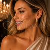Oro Laminado Huggie Hoop, Gold Filled Style with White Micro Pave, Polished, Golden Finish, 02.283.0429.20