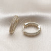Oro Laminado Huggie Hoop, Gold Filled Style with White Micro Pave, Polished, Golden Finish, 02.283.0429.20