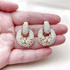 Oro Laminado Stud Earring, Gold Filled Style Baguette Design, with White Cubic Zirconia, Polished, Golden Finish, 02.283.0432