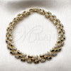 Oro Laminado Tennis Bracelet, Gold Filled Style with White Micro Pave, Polished, Golden Finish, 03.283.0594.07 (Thickness, 8 Inches Length)