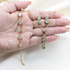 Stainless Steel Necklace, Bracelet and Earring, with White Crystal, Polished, Golden Finish, 06.116.0182.2