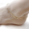 Oro Laminado Basic Anklet, Gold Filled Style Paperclip Design, Polished, Golden Finish, 04.213.0274.10 (Thickness, 10 Inches Length)