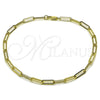 Oro Laminado Fancy Anklet, Gold Filled Style Paperclip Design, Polished, Golden Finish, 04.213.0332.10 (04 MM Thickness, 10 Inches Length)