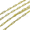 Oro Laminado Fancy Necklace, Gold Filled Style Paperclip Design, Polished, Golden Finish, 04.213.0332.18 (04 MM Thickness, 18 Inches Length)