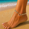 Oro Laminado Fancy Anklet, Gold Filled Style Heart Design, Polished, Golden Finish, 03.415.0026.10 (09 MM Thickness, 10 Inches Length)