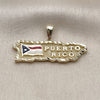 Oro Laminado Fancy Pendant, Gold Filled Style Star and Initials Design, Multicolor Enamel Finish, Golden Finish, 05.411.0078