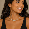 Oro Laminado Fancy Necklace, Gold Filled Style with White Cubic Zirconia, Polished, Golden Finish, 04.130.0002.12 (06 MM Thickness, 12 Inches Length)