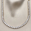 Oro Laminado Fancy Necklace, Gold Filled Style with White Cubic Zirconia, Polished, Golden Finish, 04.130.0002.12 (06 MM Thickness, 12 Inches Length)