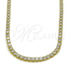 Oro Laminado Fancy Necklace, Gold Filled Style with White Cubic Zirconia, Polished, Golden Finish, 03.130.0002.4.12 (04 MM Thickness, 12 Inches Length)