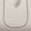 Oro Laminado Fancy Necklace, Gold Filled Style with White Cubic Zirconia, Polished, Golden Finish, 03.130.0006.12 (02 MM Thickness, 12 Inches Length)