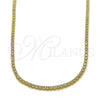 Oro Laminado Fancy Necklace, Gold Filled Style with White Cubic Zirconia, Polished, Golden Finish, 03.130.0006.12 (02 MM Thickness, 12 Inches Length)