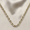 Oro Laminado Fancy Necklace, Gold Filled Style Puff Mariner Design, Polished, Golden Finish, 04.213.0375.24 (Thickness, 24 Inches Length)