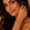 Oro Laminado Fancy Bracelet, Gold Filled Style Heart and Star Design, with White Cubic Zirconia, Polished, Golden Finish, 03.213.0445.07 (Thickness, 7 Inches Length)