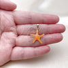 Oro Laminado Fancy Pendant, Gold Filled Style Star Design, Orange Enamel Finish, Golden Finish, 05.459.0049