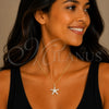 Oro Laminado Fancy Pendant, Gold Filled Style Star Design, White Enamel Finish, Golden Finish, 05.459.0049.1