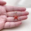 Oro Laminado Fancy Pendant, Gold Filled Style Star Design, Red Enamel Finish, Golden Finish, 05.459.0049.2