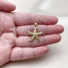 Oro Laminado Fancy Pendant, Gold Filled Style Star Design, Polished, Golden Finish, 05.459.0051