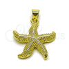 Oro Laminado Fancy Pendant, Gold Filled Style Star Design, Polished, Golden Finish, 05.459.0051