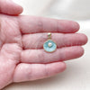 Oro Laminado Fancy Pendant, Gold Filled Style Shell Design, with Ivory Pearl, Turquoise Enamel Finish, Golden Finish, 05.459.0055