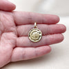 Oro Laminado Fancy Pendant, Gold Filled Style Snail Design, Polished, Golden Finish, 05.459.0064