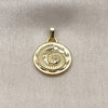 Oro Laminado Fancy Pendant, Gold Filled Style Snail Design, Polished, Golden Finish, 05.459.0064