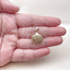 Oro Laminado Fancy Pendant, Gold Filled Style Shell Design, Polished, Golden Finish, 05.459.0068