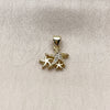 Oro Laminado Fancy Pendant, Gold Filled Style Star Design, with White Micro Pave, Polished, Golden Finish, 05.459.0070