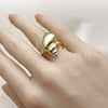 Oro Laminado Elegant Ring, Gold Filled Style Snail Design, Polished, Golden Finish, 01.381.0021 (One size fits all)