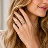 Oro Laminado Multi Stone Ring, Gold Filled Style Fish Design, with White Cubic Zirconia, Polished, Golden Finish, 01.381.0025 (One size fits all)