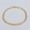 Oro Laminado Basic Bracelet, Gold Filled Style Miami Cuban Design, Polished, Golden Finish, 03.419.0030.07 (260 Gauge, 07 MM Thickness, 7 Inches Length)